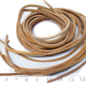 10 Vegetable Tanned Leather Strips: Bird Toy Parts, Crafting