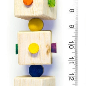 Balsa Cube Trio w/Corks - Soft, Natural Balsa Wood Bird Toy - For Small and Medium Parrots & Birds