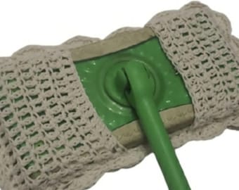 Milieuvriendelijke biologische handgemaakte herbruikbare katoenen huisreiniger dweilhoes sok, gebroken wit/crème