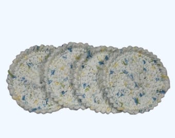 Eco-Friendly Cotton Reusable Face Scrubby Set of 4-Spring Summer Multicolor