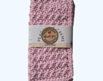 Eco Friendly Organic Handmade Cotton Dish Wash Cloth Set of 2-Pastel Pink