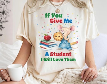 生徒にコンフォートカラーシャツをあげたら、先生の新学期Tシャツ、面白い先生Tシャツ