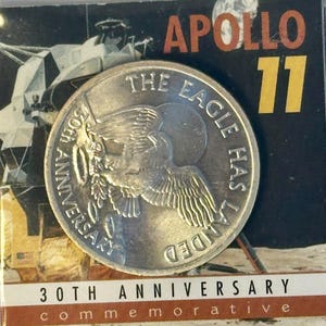Apollo 11 - 30th Anniversary Commemorative Coin - Made From Landing Module