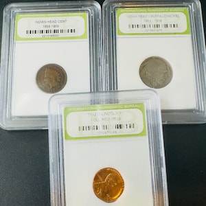 Early 1900s US Coin Collection: 1942 Penny, 1928 Nickel, 1899 Indian Head Cent