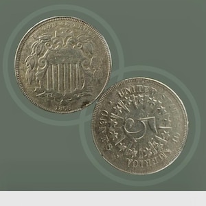 1866 Union Shield Nickel with Rays: Collectible US Coin, AU Condition