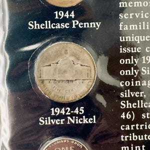 WWII Pearl Harbor Tribute Coin Set: Wartime Steel Penny, Silver Nickel, Shellcase Penny