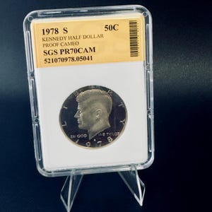 1978-S Kennedy Half Dollar: SGS PR70 CAM Collectible Coin