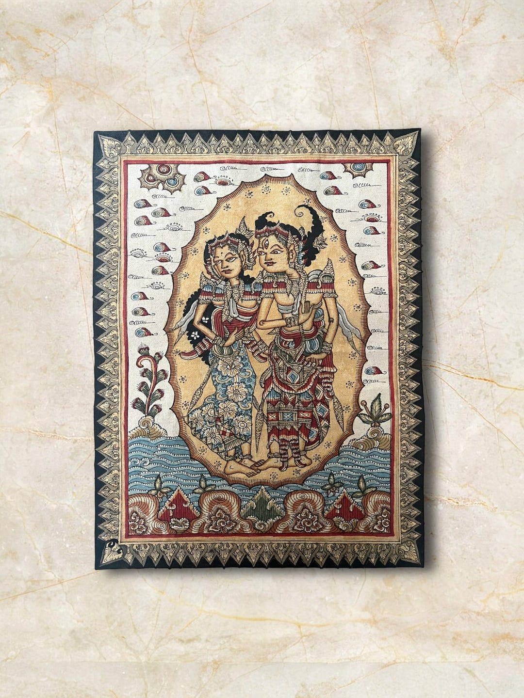 Semara & Ratih – Balinese Kamasan Painting Sacred Wayang Art on