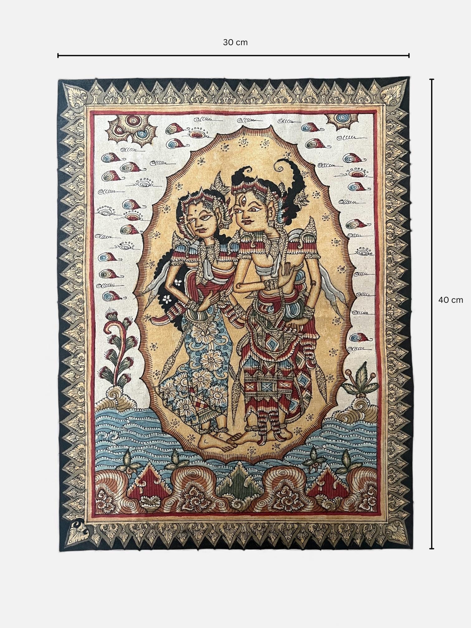 Semara & Ratih – Balinese Kamasan Painting Sacred Wayang Art on