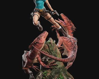 Lara Croft  - Tomb Raider - Handmade Figure/Statue,3D Printed,Painted,Multicolor,dekor,3D printed Resin Model Kit