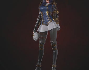 Caitlyn Arcane - League of Legends - Handmade Figure/Statue,3D Printed,Painted,Multicolor,dekor,3D printed Resin Model Kit