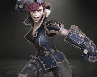 Vi - Arcane - Handmade Figure/Statue,3D Printed,Painted,Multicolor,dekor,3D printed Resin Model Kit