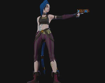 Jinx- League of Legends - Handmade Figure/Statue,3D Printed,Painted,Multicolor,dekor,3D printed Resin Model Kit