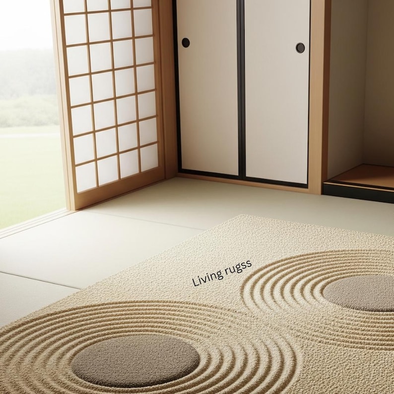 Zen Rug Patterns Zen Garden Inspired Area Rug | Japanese Sand Garden Rug | Minimalist ...