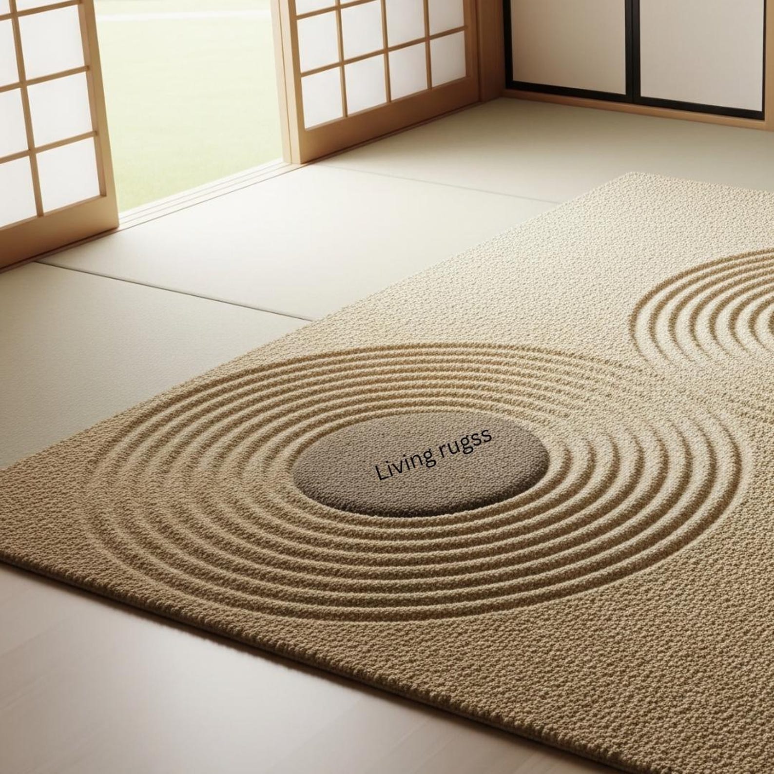 Zen Garden Inspired Area Rug | Japanese Sand Garden Rug | Minimalist ...