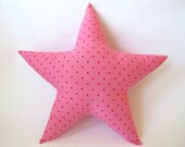 Star Pillow - Pink Polka Dots  - Nursery Decor