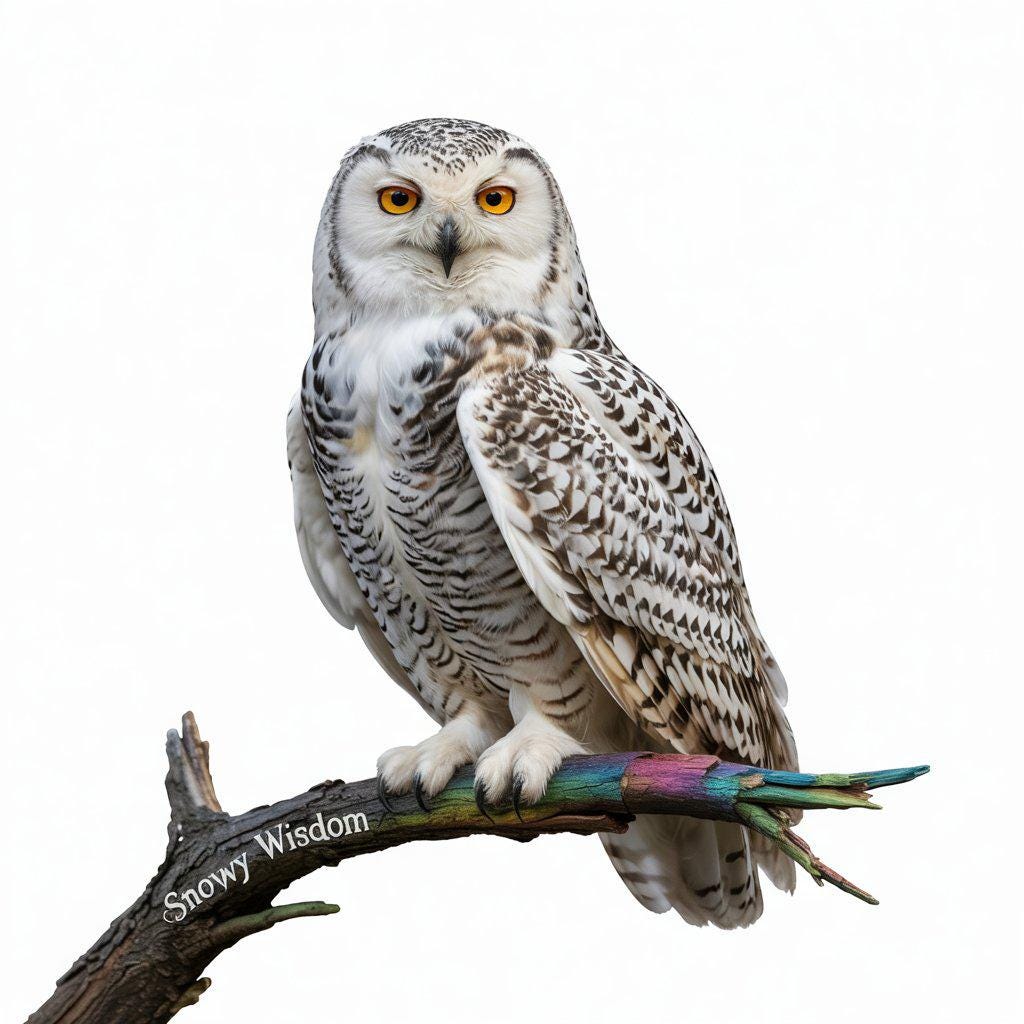 Snowy Owl Clipart PNG: Winter Holiday Bird (Digital Download)
