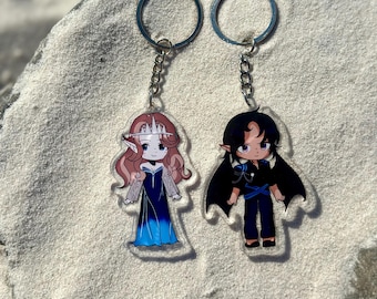 Acotar Rhysand and Feyre inspired acrylic keychain