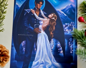 Acotar inspired printed fanart (Rhysand & Feyre)