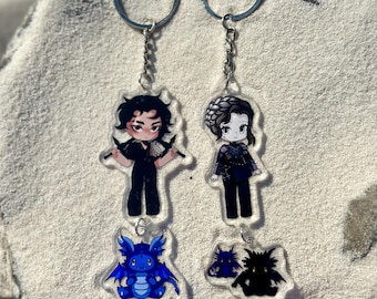 Fourth wing Xaden and Violet inspired acrylic keychains