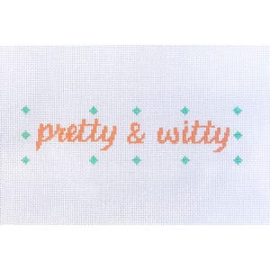 Pretty and Witty Needlepoint Canvas – Hand-Painted Mini, 18 Mesh image 1