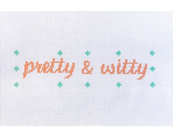Pretty and Witty Needlepoint Canvas – Hand-Painted Mini, 18 Mesh