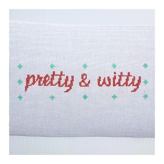 Pretty and Witty Needlepoint Canvas – Hand-Painted Mini, 18 Mesh