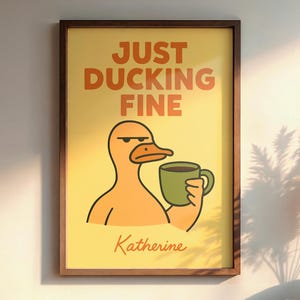 Funny Duck Coffee Poster: Sarcastic Animal Humor Art (Digital Download)