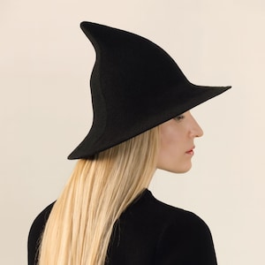 Sombrero de bruja vintage para mujer / Sombrero para disfraz de Halloween / Sombrero puntiagudo de estilo medieval / Accesorios de bruja de feria renacentista para mujer