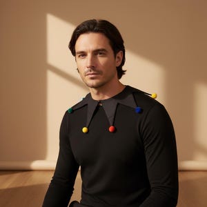 Färgglad Jingle Bell clownhalsband | Elastisk gycklarhalsband för cosplay, Pierrot-kostymer, Halloween och cirkuskläder bild 2