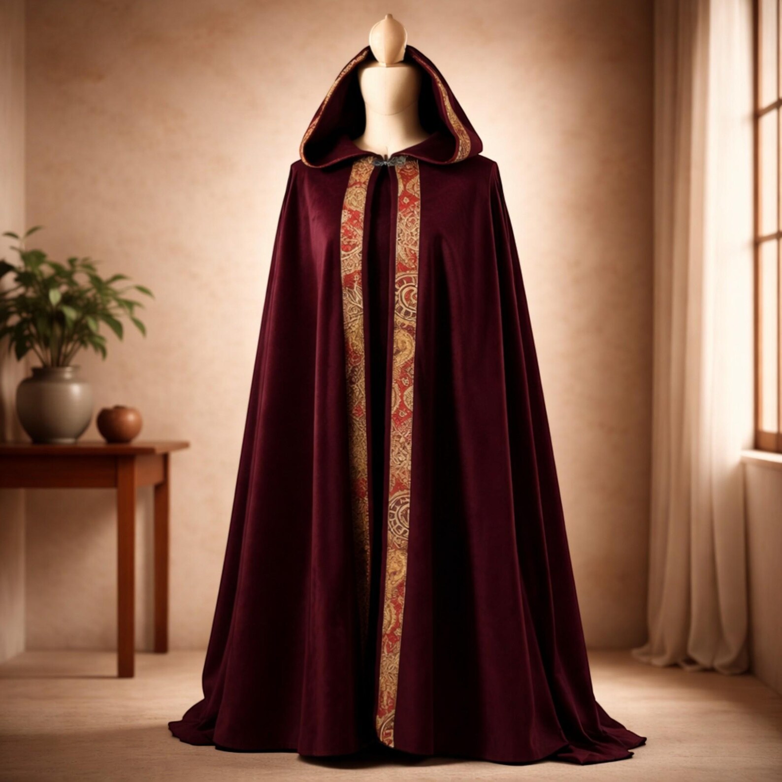Vampire Robe Men Gothic Hooded Cloak for Men & Women | Medieval Vampire Devil Cape ...