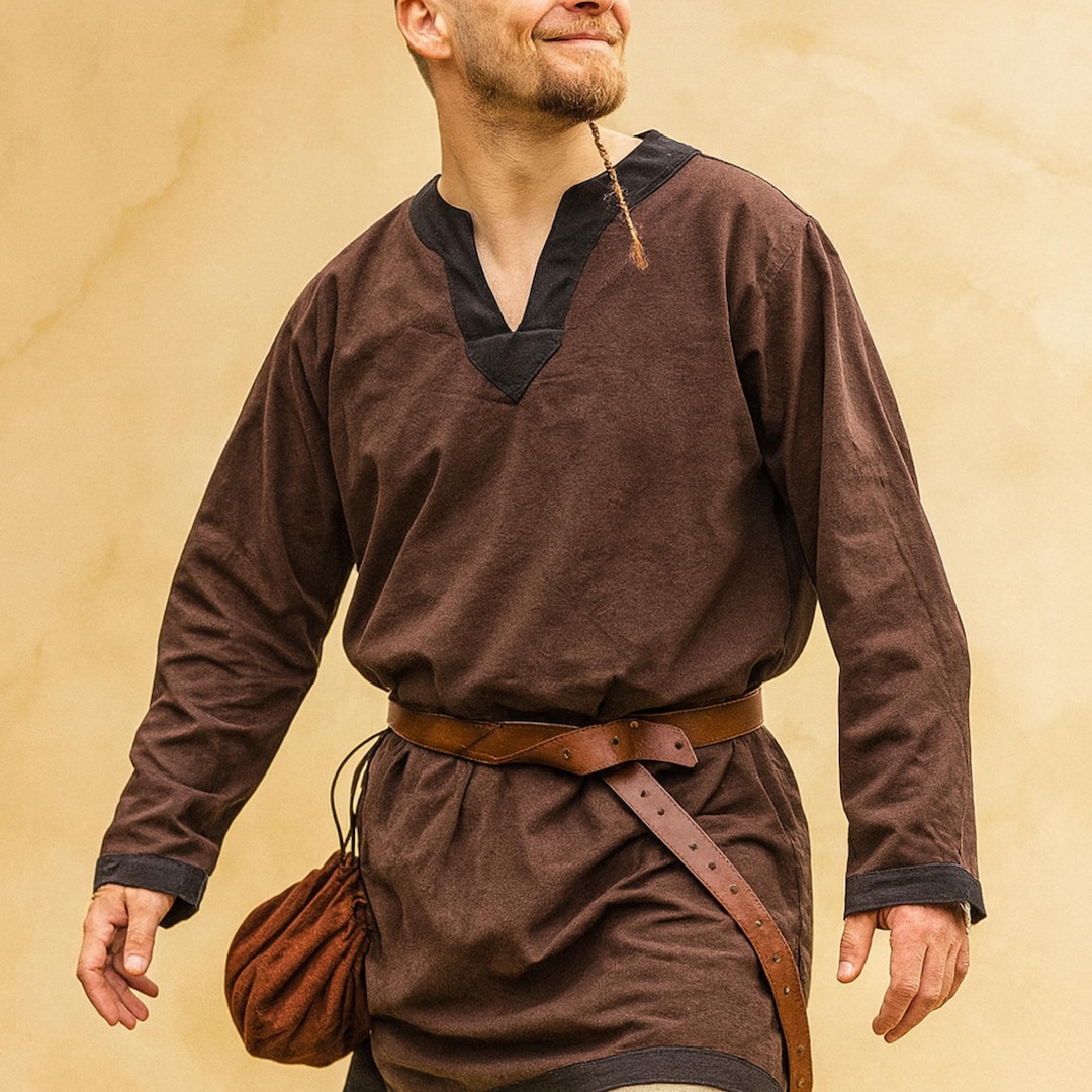 Linen Viking Tunic for Men | Norse Reenactment Shirt | Medieval Warrior ...