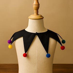 Färgglad Jingle Bell clownhalsband | Elastisk gycklarhalsband för cosplay, Pierrot-kostymer, Halloween och cirkuskläder A