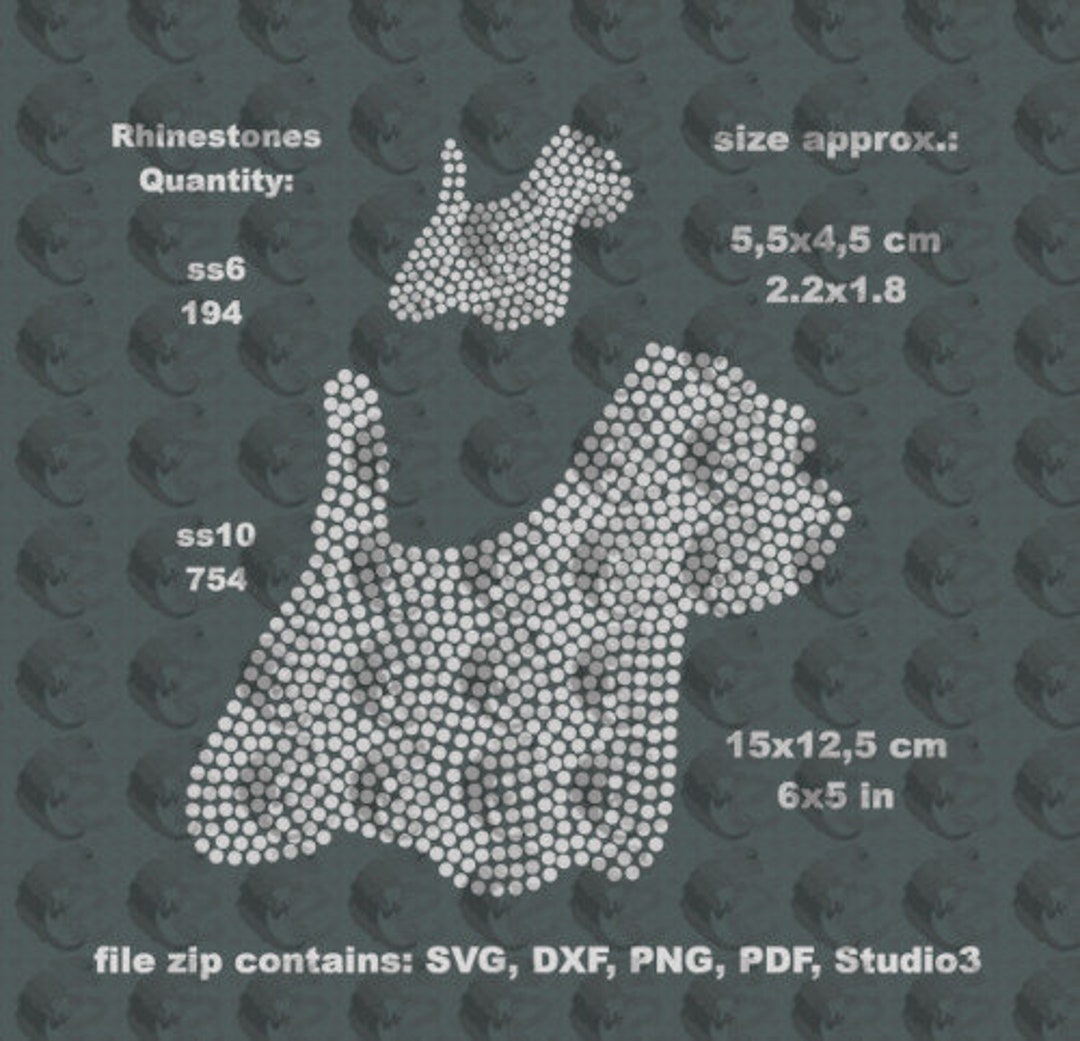 Rhinestone Template. Pattern to Make Rhinestones Hotfix Motif. Etsy