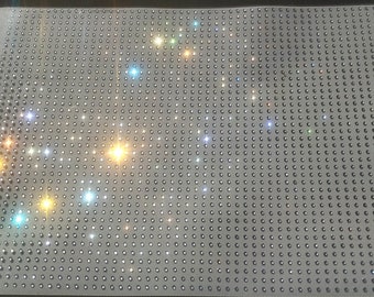 Crystal rhinestone iron on, sheet of hotfix crystals, 19,5x29,5 cm. crystal transfer for fabric and jersey