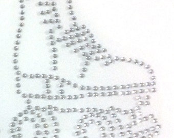 Roller skate, iron on rhinestone transfer. hotfix decoration 14x12 cm