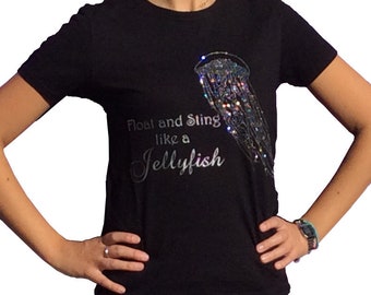 T-Shirt F/S mit Strass und Glitzer Dekoration, Qualle