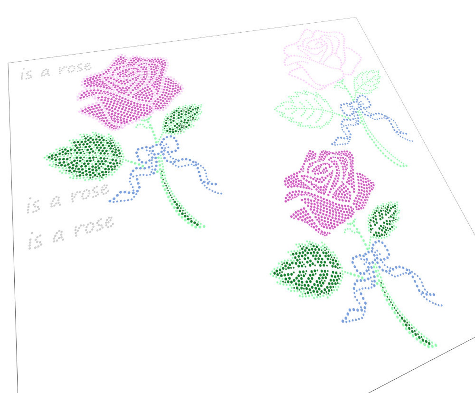 Rose W/ribbon. Pattern to Make Rhinestones Template, Handmade ...