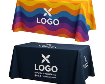 Custom Logo Tablecloth: Personalized Business Trade Show Table Cover