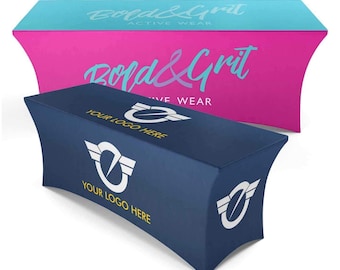 Personalized Logo Tablecloth: Custom Business Event Display - 6 FT | Next Day Shipping