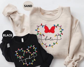 Disney Mickey Minnie Christmas Sweatshirt, Custom Disney Family Christmas Sweatshirt, Mickey Christmas, Christmas Family Shirt