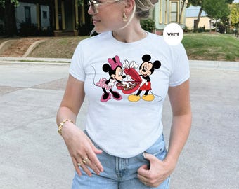 Camiseta de bebé de Mickey y Minnie para San Valentín, camiseta de bebé de pareja Disney, camiseta de pareja Disney a juego, regalo de San Valentín para amantes de Disney