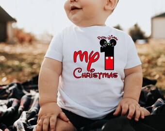 My First Disney Trip Custom Sweatshirt ,Custom Disney Family Christmas Sweatshirt, Mickey Christmas, Christmas Family Shirt