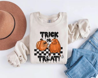 Felpa di Halloween "Dolcetto o scherzetto", Dolcetto o scherzetto di Halloween, Felpa con cappuccio di Halloween "Dolcetto o scherzetto", Felpa con cappuccio divertente di Halloween, Felpa di Halloween