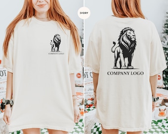 Comfort Colors Custom Company Logo T-Shirt, Double Sided Personalized Shirt with Front & Back Print, Custom Tee for Business or Personal Use