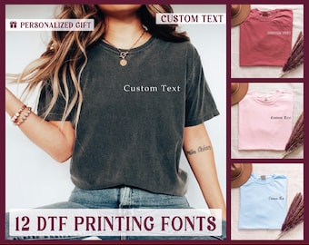 Camisa personalizada con colores cómodos, camisa con texto personalizado, camisa personalizada, camiseta personalizada, regalo personalizado, camiseta personalizada con colores cómodos