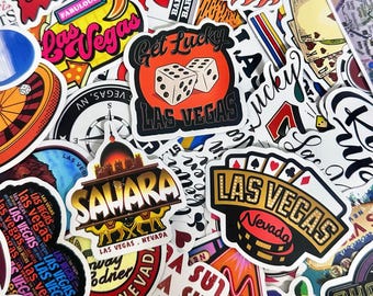 50pcs Las Vegas Stickers, Casino Dice Stickers, Gambling Poker Stickers, Waterproof Stickers for Vegas Lovers, Casino Fans, Collectors
