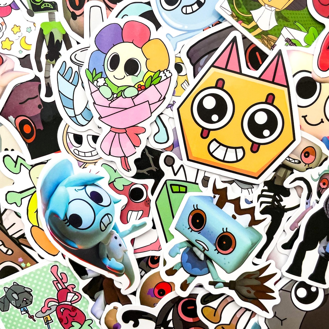 50pcs Dandys World Stickers, Cute Game Stickers, Cartoon Monster ...