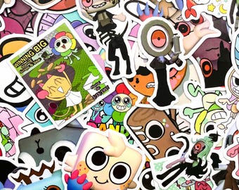 50pcs Dandys World Stickers, Cute Game Stickers, Cartoon Monster Stickers, Waterproof Colorful Character Stickers for Kids Fans Collectors