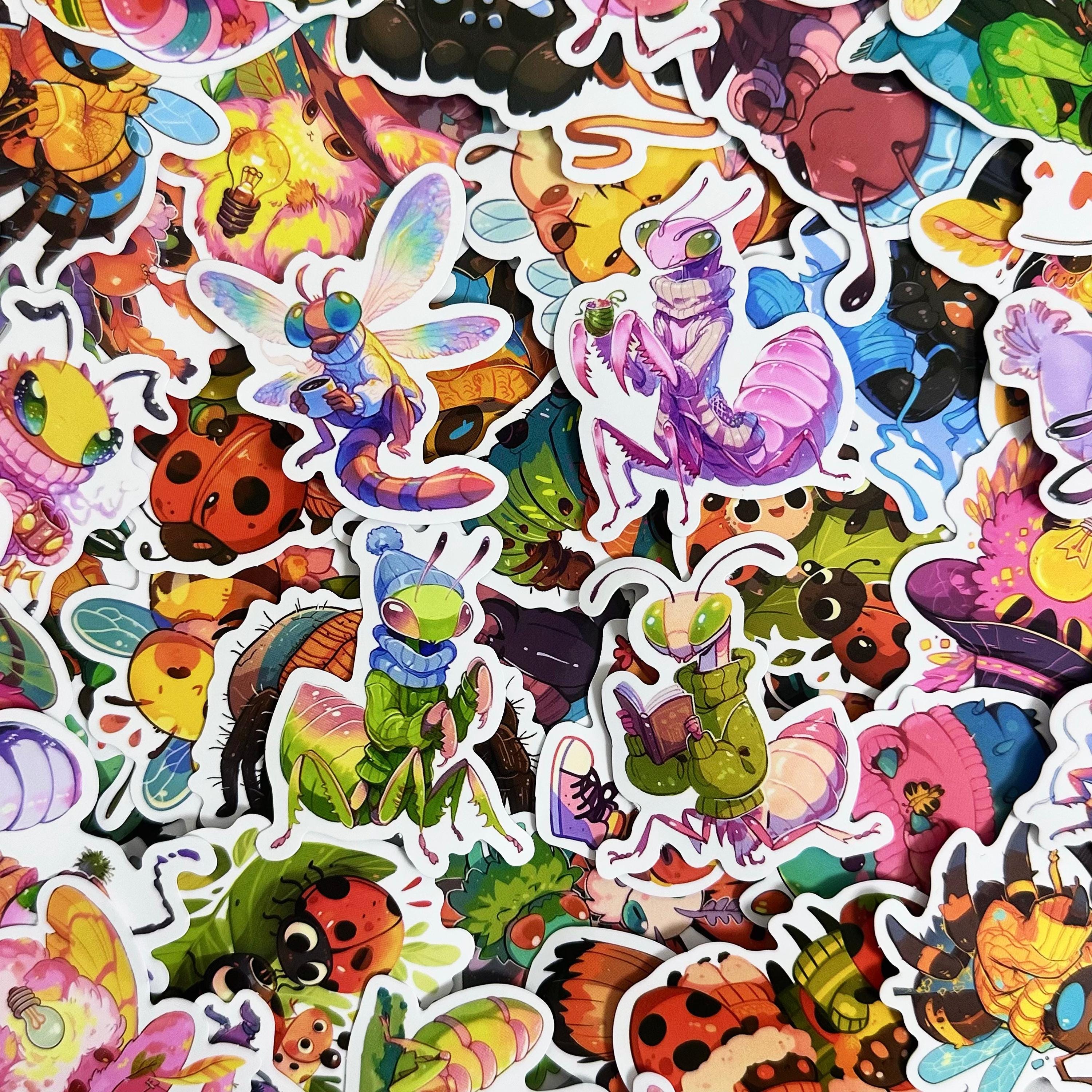 50pcs Cute Insect Stickers, Ladybug Stickers, Cartoon Bee Stickers ...